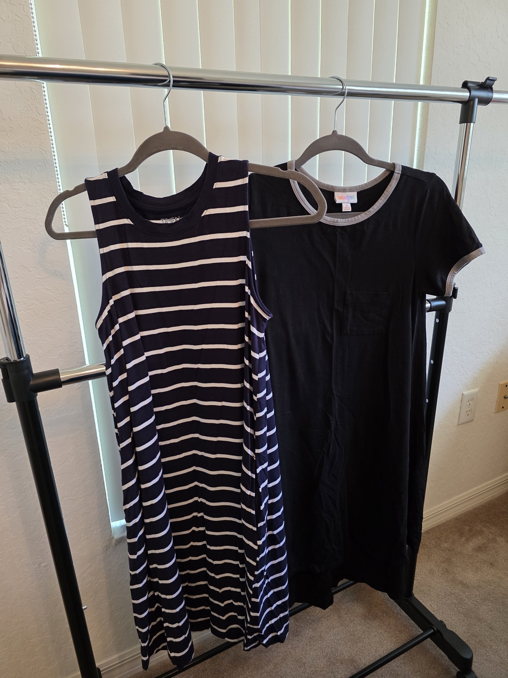 Bundle of 2 Women's Casual Dresses XS Small LuLaRoe Time and Tru Black Striped